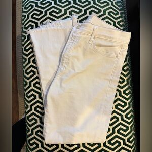 MOTHER Insider Crop Step Fray Cream Puffs